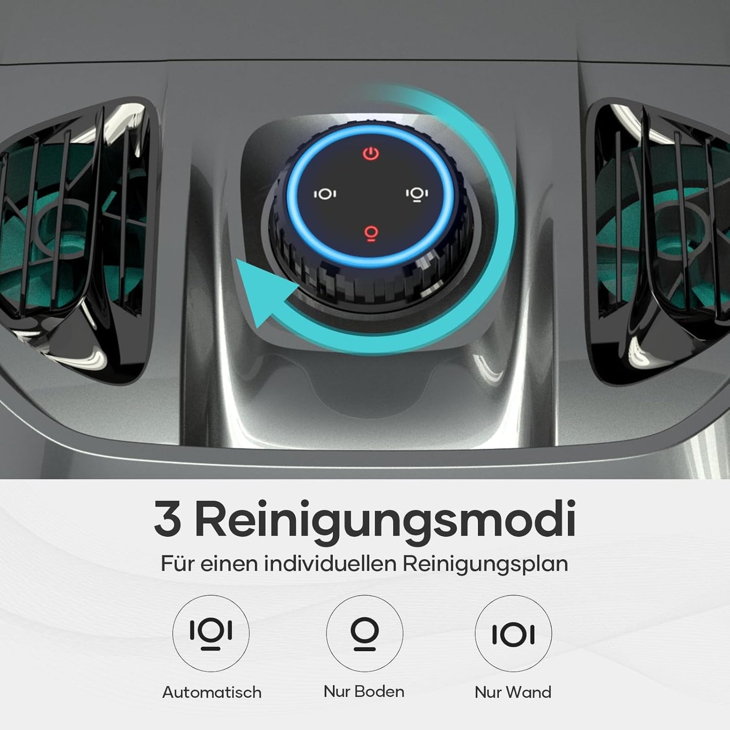 AIPER Poolroboter mit Quad-Motor, WavePath Navigation, 3 Reinigungsmodi, kabellos für Pools bis 150㎡