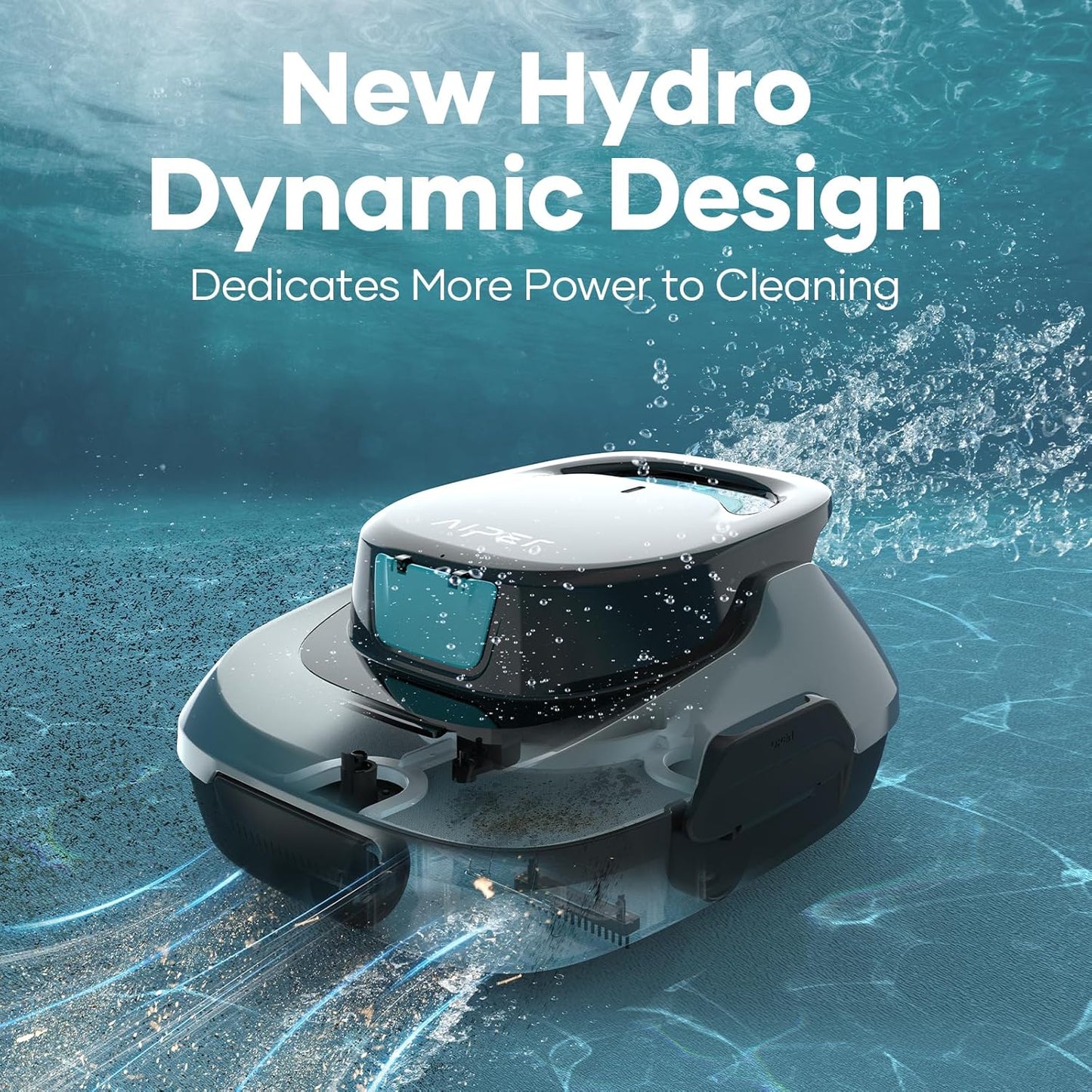 AIPER Poolroboter mit Quad-Motor, WavePath Navigation, 3 Reinigungsmodi, kabellos für Pools bis 150㎡